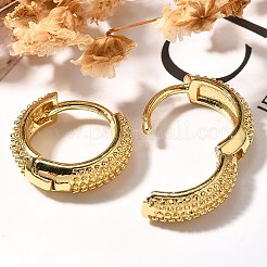 Orecchini a cerchio in ottone con anello placcato in cremagliera per donna&nbsp;EJEW-C125-11G