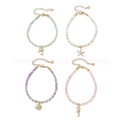 4 Armband mit Anhängern aus Edelstahl 304 mit Meeresorganismenmotiv&nbsp;BJEW-JB13305