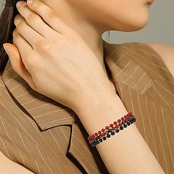 Ensemble de 12 bracelet extensible en perles de pierres précieuses naturelles et synthétiques&nbsp;BJEW-SW001603