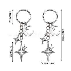 Porte-clés en alliage étoile et lune&nbsp;KEYC-SW00014-04