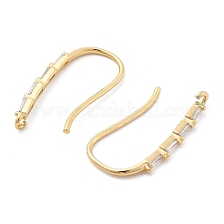 Messing Micro Pave klare Zirkonia Ohrring Haken&nbsp;KK-G516-04G