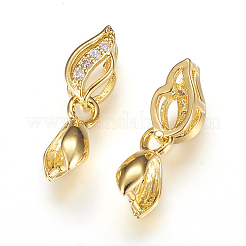 Pic de glace plaqué durable en laiton avec zircone cubique CZ de micro pave&nbsp;X-ZIRC-F063-03G
