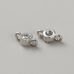 Eslabones de latón con pavé de circonitas cúbicas transparentes&nbsp;KK-WH0108-20P