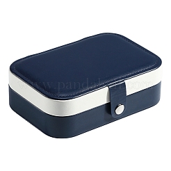 Scatola organizer rettangolare per set di gioielli in pelle pu con bottone a pressione&nbsp;PW-WG79315-03