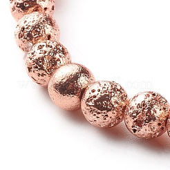 Set di braccialetti elastici in pietra lavica naturale a 3 colori&nbsp;BJEW-JB06838-02