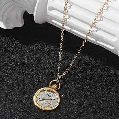 Colliers pendentifs de tarot en laiton avec douze constellations&nbsp;LS-NJEW-Q006-01K-G