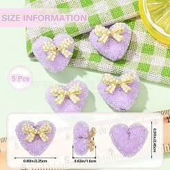 5 pezzo di perline a forma di cuore in resina e lega&nbsp;RESI-SZ0002-17C