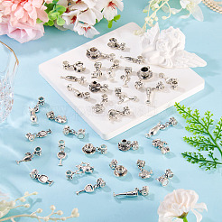 34pcs 17 Arten Legierung europäische baumelnde Charms&nbsp;PALLOY-TAC0263