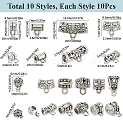 100 pieza de 10 estilos de eslabones de perchas de aleación de estilo tibetano&nbsp;TIBE-SC0002-19