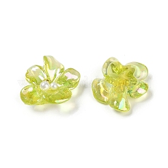 Cabochons décodés en résine époxy transparente de couleur ab et perles abs&nbsp;CRES-S367-18A