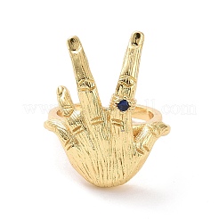 Anello polsino aperto a mano con zirconi cubici&nbsp;RJEW-G270-02G-03
