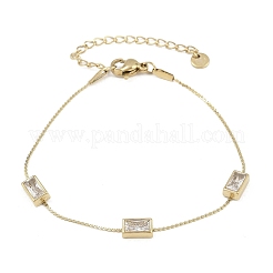 Bracelets à maillons en acier inoxydable 304 sertis de micro-pavés de zirconiums cubiques pour femmes&nbsp;BJEW-K291-04G