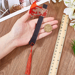 1 marcapáginas acrílico con forma de sangre y borla.&nbsp;AJEW-CP0009-57B
