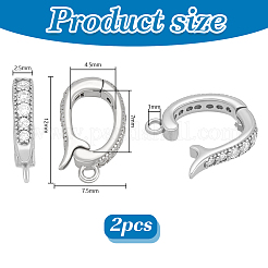 2 Stück Sterlingsilber Micro Pave klare Zirkonia Faltverschlüsse&nbsp;STER-PH0004-68P