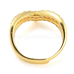 Verstellbarer Kronenring aus Messing mit klarem Zirkonia&nbsp;RJEW-Q781-02G