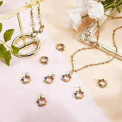 10 Stück umweltfreundliches Messing mit Glasanhängern&nbsp;KK-SZ0005-78