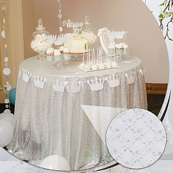 Pailletten-Polyester-Spitzenstoff&nbsp;DIY-WH0622-147B