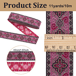 Rubans jacquard à fleurs en polyester de style ethnique&nbsp;DIY-WH0656-62