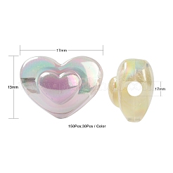 150pcs 5 Farben transparente Acrylperlen&nbsp;TACR-LS0001-09