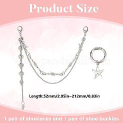 4 chaîne gourmette en fer de 2 styles avec chaîne de sangle de botte à maillons en alliage&nbsp;HJEW-DR00259