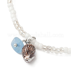 Braccialetti elastici con perline di vetro per le donne&nbsp;BJEW-JB11638-01