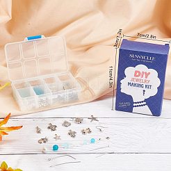 DIY-Sets zum Basteln von Ohrringen mit blauem Ozean-Motiv&nbsp;DIY-SC0017-90