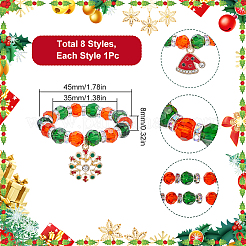 Serviettenringe aus Glasperlen mit Weihnachtsmotiv&nbsp;AJEW-SC00029