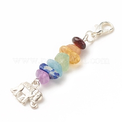Décorations de pendentifs en pierres précieuses naturelles sur le thème du chakra&nbsp;HJEW-JM00645