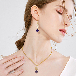 80 Stück natürlicher Amethyst runder Anhänger&nbsp;PALLOY-DC00001