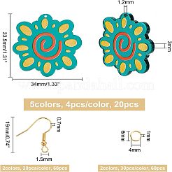 3D-gedrucktes Set zum Herstellen von Ohrringen mit Sonnenblumen-Anhänger für Mädchen und Frauen&nbsp;DIY-OC0007-69
