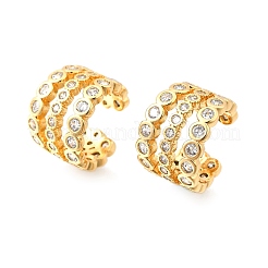 Orecchini a polsino in zircone chiaro con micro pavè di ottone&nbsp;EJEW-F370-38A-G