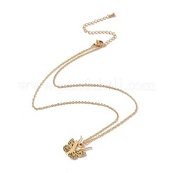 Lettera iniziale con collana pendente a farfalla&nbsp;LS-NJEW-C026-01G-Y