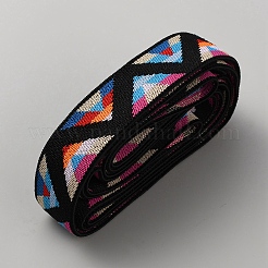 Cordon/bande élastique plate en polyester de style ethnique&nbsp;OCOR-WH0082-122B