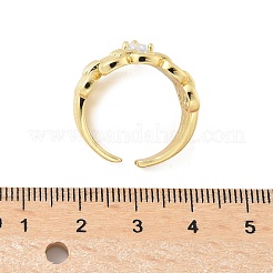Messing-Mikro pflastern Zirkonia Manschettenringe&nbsp;RJEW-D307-03G