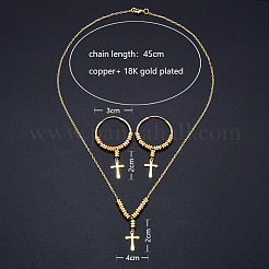 Set di collane con ciondolo a croce in ottone e orecchini a cerchio&nbsp;FS-WGF4D6C-01