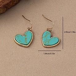 Boucles d'oreilles pendantes en alliage et turquoise synthétique&nbsp;FS-WGB9754-02