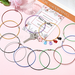28 Stück 7 Farben 304 Edelstahldraht-Kabel-Schlüsselanhänger&nbsp;FIND-SC0019-17