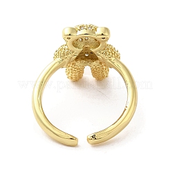 Gestellplattierter Fingerring aus Messing mit Mikropavé-Kubikzirkonia&nbsp;RJEW-C072-32A-01G