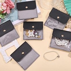 6 pochette en cuir PU avec fermeture à pression et revêtement en PVC.&nbsp;ABAG-WH0072-036A