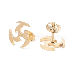 Orecchini a bottone in acciaio inossidabile 304 a forma di mulino a vento per donna&nbsp;EJEW-Z017-06G