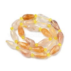 Natürlicher gelber hämatoider Quarz/goldene Heilerquarz-Perlenstränge&nbsp;G-G453-F06-8x16mm