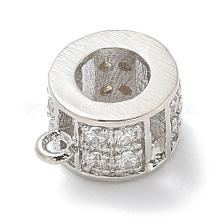 Placage en rack laiton micro pave tube de zircone cubique clair bails&nbsp;KK-L224-021P