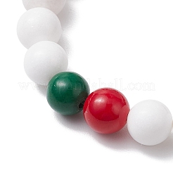 Bracelets extensibles en jade mashan naturel et perles lawmwork sur le thème de Noël pour femmes&nbsp;BJEW-JB11148-01