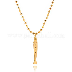 Collane da donna con ciondolo a forma di pesce in acciaio inossidabile 304 e catena a sfere.&nbsp;WG7B986-02