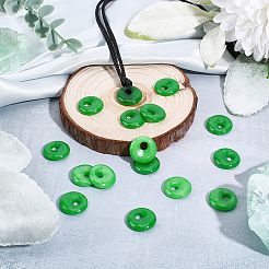 16 Stück gefärbte natürliche Malaysia Jade Donut/Pi Disc Charms&nbsp;G-HY0001-98