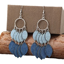 Boucles d'oreilles pendantes en similicuir et alliage de zinc&nbsp;WG32886-01