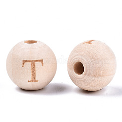 Perle europee di legno naturale non finito&nbsp;WOOD-S045-143A-01T