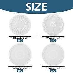 4 Stück 4-Stil-DIY-Silikon-Mandala-Muster-Untersetzerformen&nbsp;DIY-TA0006-42