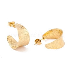 Boucles d'oreilles à tige épaisses en acier inoxydable 304 avec placage ionique (IP) en forme de C&nbsp;EJEW-P198-12G