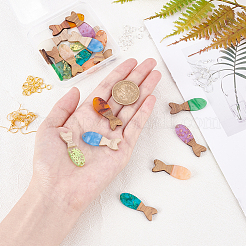 Kits de fabrication de boucles d'oreilles en forme de poisson à faire soi-même (10 paire)&nbsp;DIY-OC0005-68